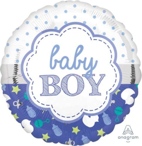 Boy Baby Shower Foil Balloon - Click Image to Close